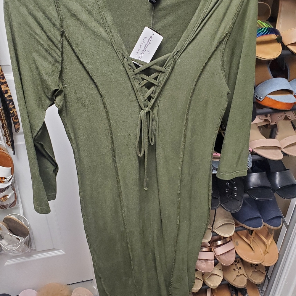 Suede Midi Dress